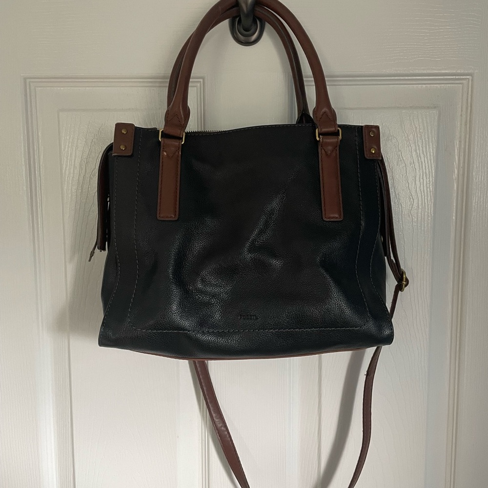 Fossil Black and Brown Leather Purse